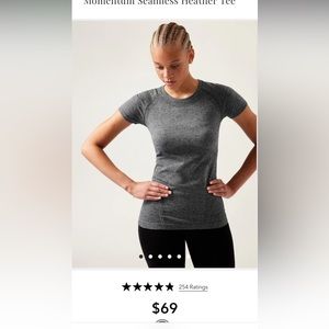 Athleta Momentum Seamless Heather Tee